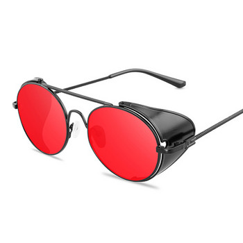Στρογγυλά γυαλιά ηλίου ανδρικά γυναικεία επώνυμα σχεδιαστής Vintage γυαλιά ηλίου κλασικά γυαλιά για οδήγηση μεταλλικό Steampunk Retro Oculos De Sol