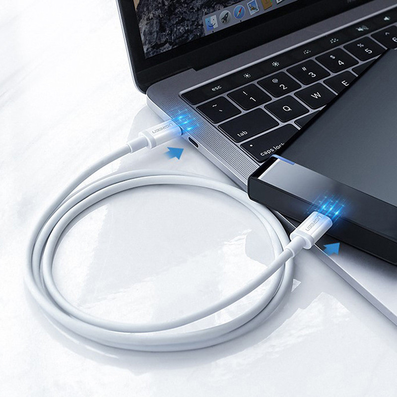 C tipo duomenų kabelis USB 1 m dvigalvis C į USB C tipo laidas greito įkrovimo 60 W 100 W PD greito įkrovimo įkroviklio USB C laidas