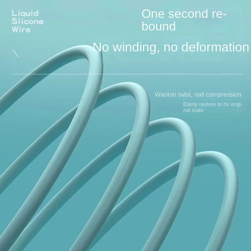 66w skysto silikono duomenų kabelis 5a tinka planšetiniams telefonams, Apple greito įkrovimo kabeliui, mobiliojo telefono greito įkrovimo laidui