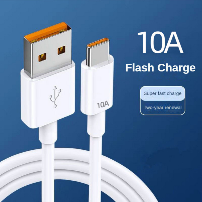 120 W 10A C tipo USB kabelis Super greito įkrovimo linija, skirta Huawei Honor Xiaomi Samsung Quick Charge USB C kabelių duomenų laidas