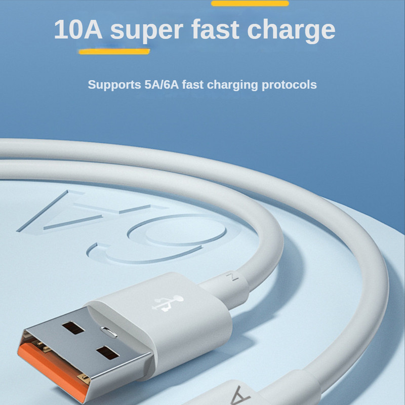 120 W 10A C tipo USB kabelis Super greito įkrovimo linija, skirta Huawei Honor Xiaomi Samsung Quick Charge USB C kabelių duomenų laidas