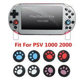 4PCS Cute Cat Paw Analog Thumb Stick Grip Cover Apsauginiai vairasvirtės dangteliai, skirti Sony PlayStation Psvita PS Vita PSV 1000 2000 Slim