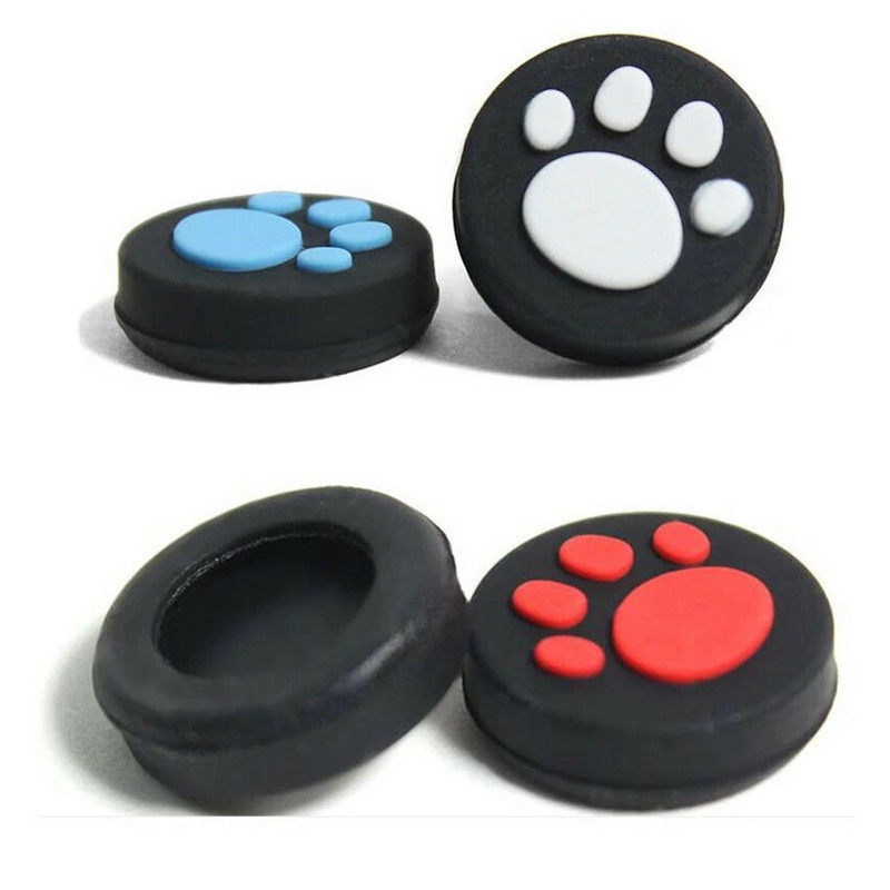 4PCS Cute Cat Paw Analog Thumb Stick Grip Cover Apsauginiai vairasvirtės dangteliai, skirti Sony PlayStation Psvita PS Vita PSV 1000 2000 Slim
