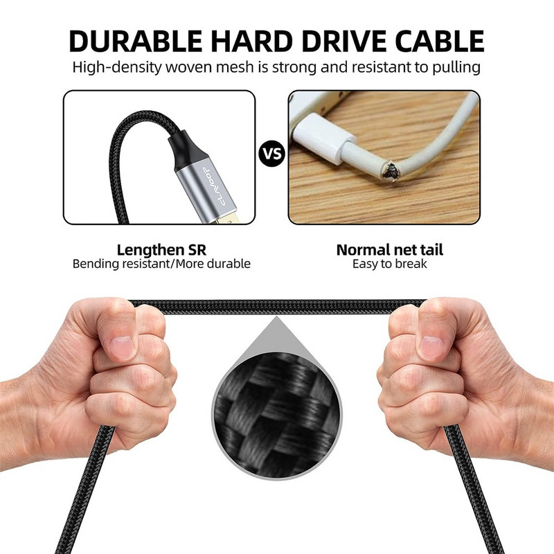 Cablu USB CLAVOOP Cablu USB 3.0 6FT Cablu împletit Mascul la Mascul pentru Transfer de Date pentru Monitor PC Laptop Hard Drive Hub USB 3.0