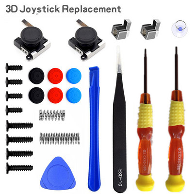 Switch Joypad vasak/parem asendusremondikomplekt Nintendo Switchi kontrolleri pöidlakangide anduri jaoks 3D juhtkangi metallist pandlad