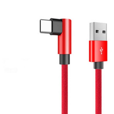 90 fokos könyökös töltő USB kábel Samsung Huawei Xiaomi Gamer mobiltelefon-tartozékokhoz C típusú kábel Power Bank USB C kábel