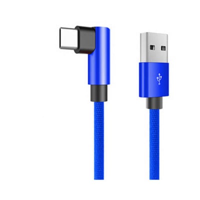 90 fokos könyökös töltő USB kábel Samsung Huawei Xiaomi Gamer mobiltelefon-tartozékokhoz C típusú kábel Power Bank USB C kábel