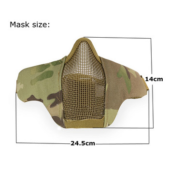 Airsoft Face Mask Breathable Steel Mesh Protective Shooting Mask Paintball CS Wargame Tactical Half Face Mask