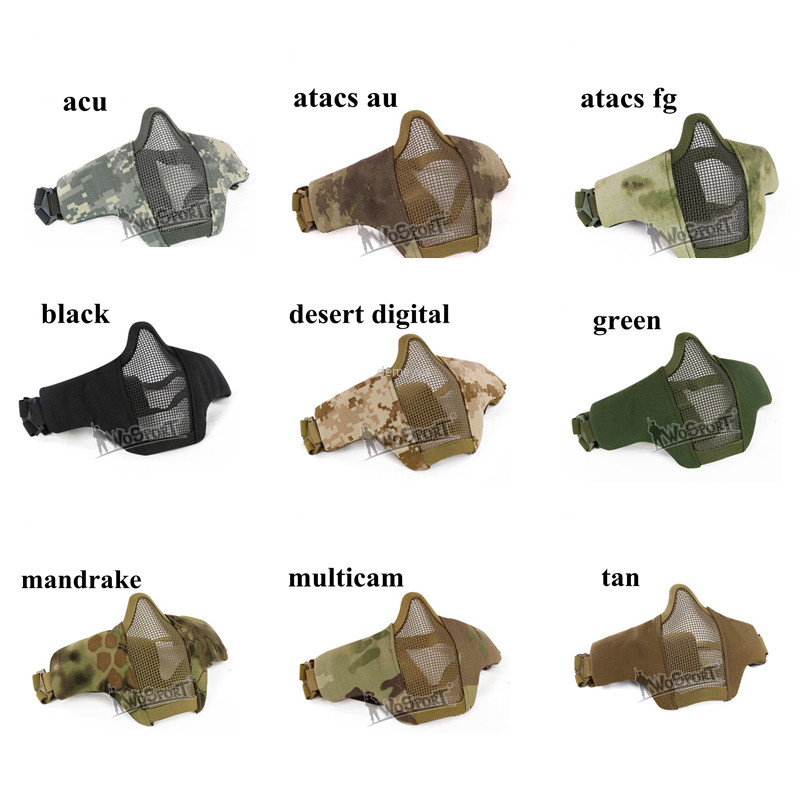 Airsoft Face Mask Breathable Steel Mesh Protective Shooting Mask Paintball CS Wargame Tactical Half Face Mask