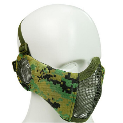 Uued taktikalised Airsoft maskid Paintball CS kokkupandav poole näoga Madala süsinikusisaldusega terasvõrgust sõjaväe stiilis mugav kõrvakaitsemask