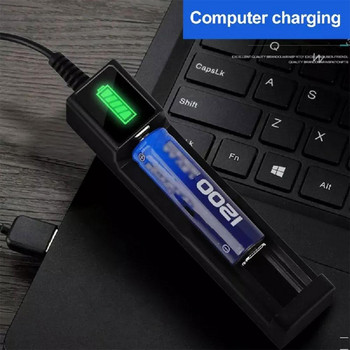 Universal Usb Battery Charger 18650 Universal Smart Charger 1 Slot Charging Batteries Lithium Charging Adapter with Indicator Light Acces