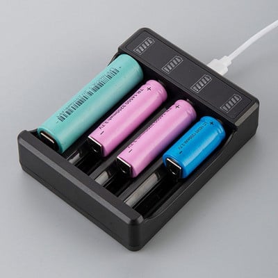 Универсално USB зарядно устройство за батерии 18650 Универсално интелигентно зарядно устройство с 1 слот, Адаптер за зареждане на литиеви батерии със светлинен индикатор Достъп