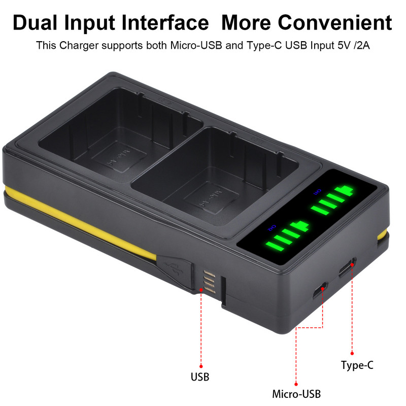 Greitas LED dviejų baterijų įkroviklis, skirtas Arlo Ultra/Ultra 2 ir Arlo Pro 3 Pro 4 fotoaparato įkraunamam akumuliatoriui