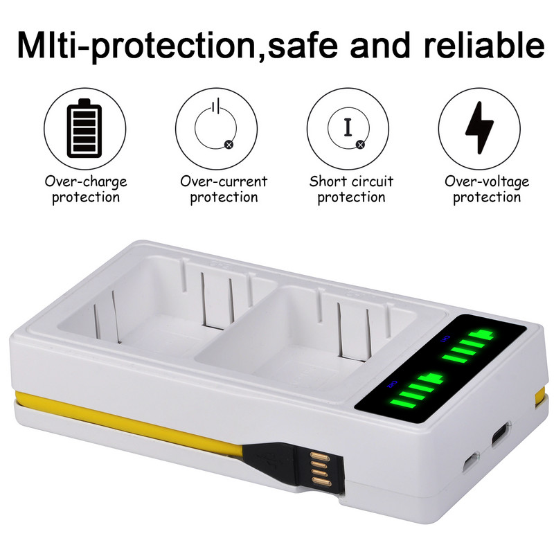 Greitas LED dviejų baterijų įkroviklis, skirtas Arlo Ultra/Ultra 2 ir Arlo Pro 3 Pro 4 fotoaparato įkraunamam akumuliatoriui