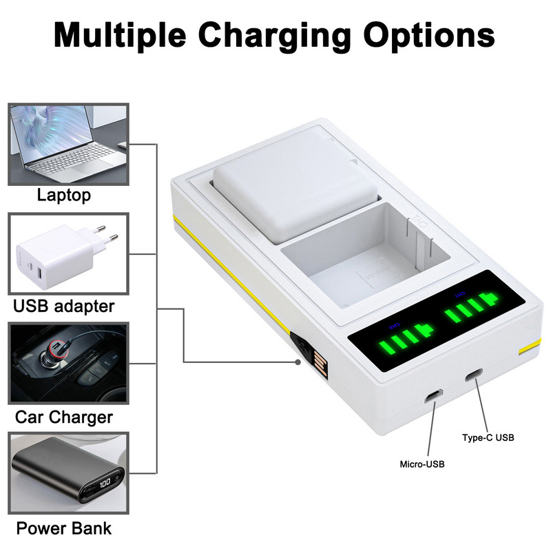 Greitas LED dviejų baterijų įkroviklis, skirtas Arlo Ultra/Ultra 2 ir Arlo Pro 3 Pro 4 fotoaparato įkraunamam akumuliatoriui