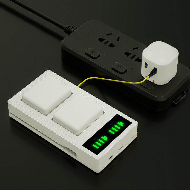 Greitas LED dviejų baterijų įkroviklis, skirtas Arlo Ultra/Ultra 2 ir Arlo Pro 3 Pro 4 fotoaparato įkraunamam akumuliatoriui