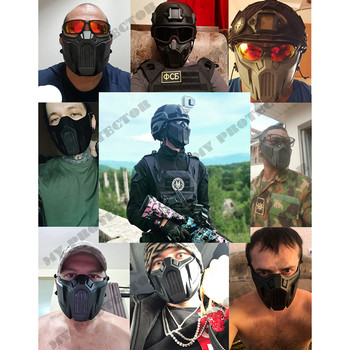 Тактическа еърсофт пейнтболна маска Лов на открито Полулице Железен войн Защитна маска Военни игри CS Стрелба Шлем Маска
