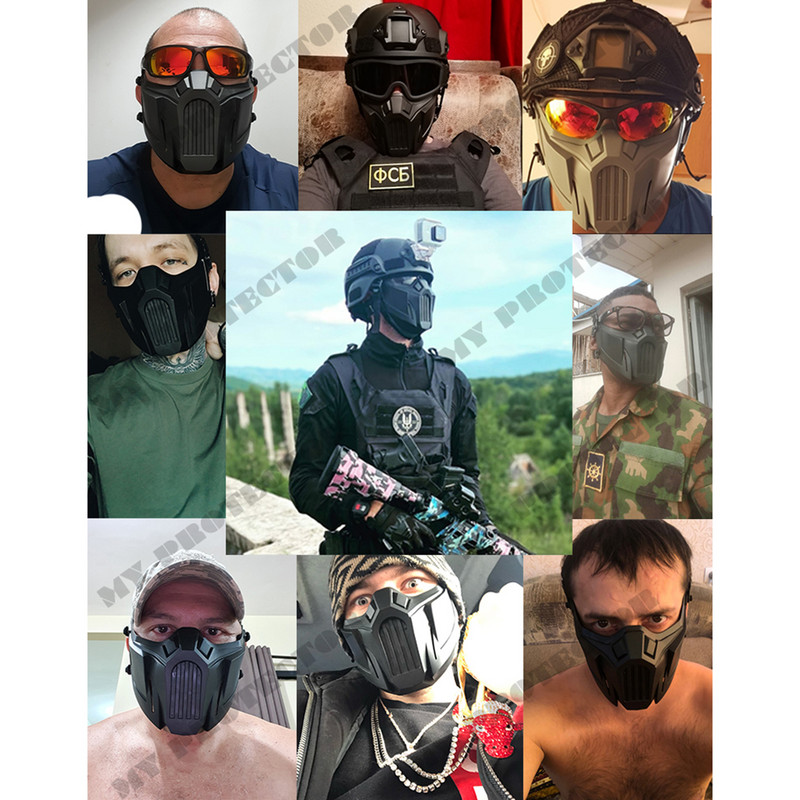Taktička Airsoft Paintball maska Lov na otvorenom Pola lica Željezni ratnik Zaštitna maska Vojne igre CS Pucanje Maska za kacigu