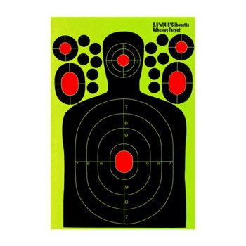 5 τμχ/σετ 9,5 ιντσών Body Shooting Targets Αυτοκόλλητα Αυτοκόλλητα Reactivity Gun Binders Εκπαίδευση Αξεσουάρ κυνηγιού Χαρτί βολής στόχου
