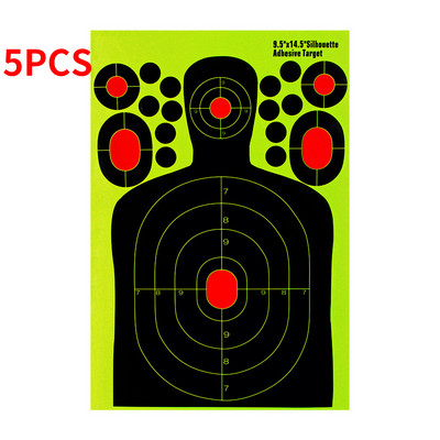 5 vnt./rinkinys 9,5 colio kūno šaudymo į taikinius Lipdukai Lipdukai Reaktyvūs ginklų segtuvai Mokymo medžioklės reikmenys Šaudymo į taikinį popierius