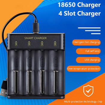 Portable 5V 18650 Rechargeable Lithium Battery Charger USB 2 4 slot Independent Charging for Electronic 18500 16340 14500 26650