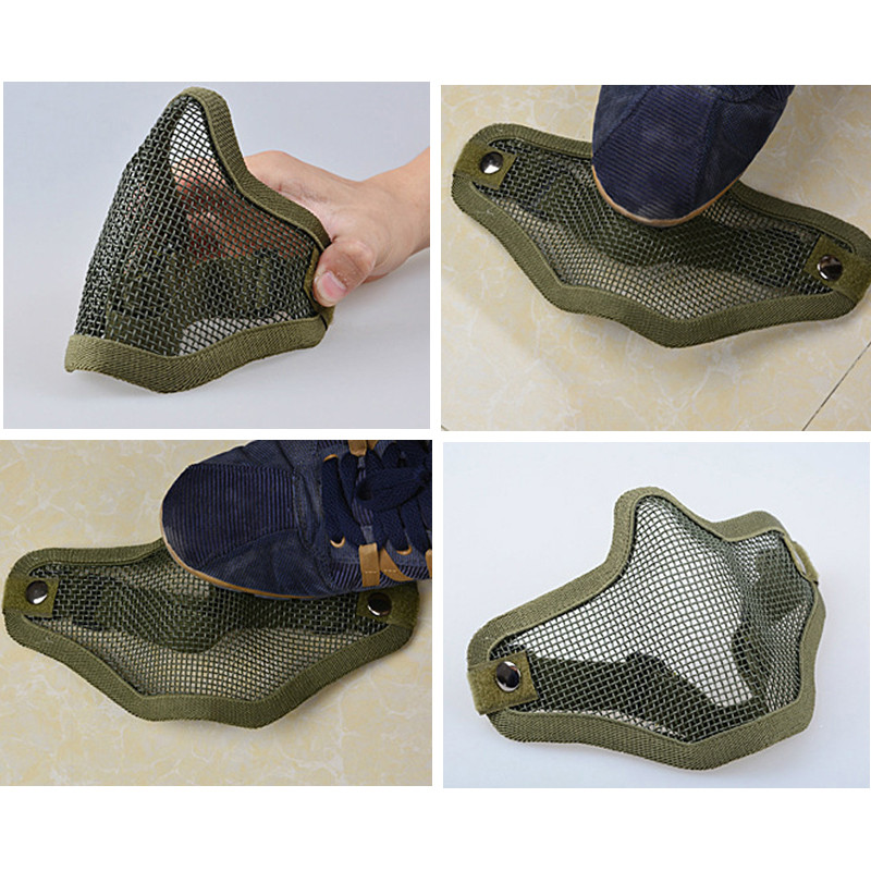 AIRSOFTA taktinė Airsoft kaukė lauko medžioklei metalo tinklelio apsauginė kaukė karinė BB ginklo šaudymo dažasvydžio priedai