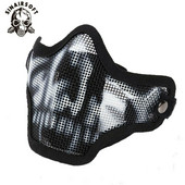 Tactical Strike Steel Mesh Pusė veido medžioklės kaukė Kaukolė Airsoft Kaukės Dažasvydžio lauke Woodland Military CS WarGame PUBG Kaukė