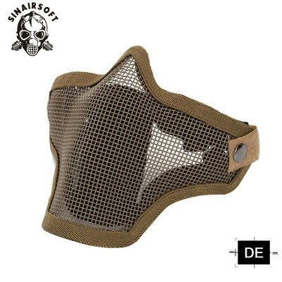 Tactical Strike Steel Mesh Pusė veido medžioklės kaukė Kaukolė Airsoft Kaukės Dažasvydžio lauke Woodland Military CS WarGame PUBG Kaukė