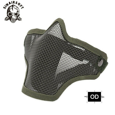 Tactical Strike Steel Mesh Pusė veido medžioklės kaukė Kaukolė Airsoft Kaukės Dažasvydžio lauke Woodland Military CS WarGame PUBG Kaukė