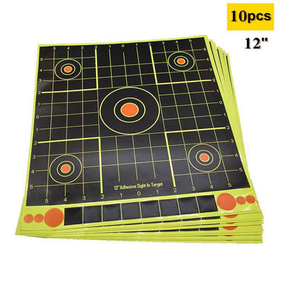 12-инчов 30CM Splash Target Стикер Хартия 10 бр./опаковка Лепило Реактивност Shoot Target Aim Хартия за пистолет / пушка / класьори Практика