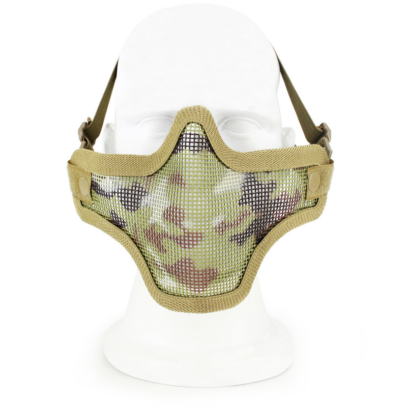 Kaheribaline Scouts Mask Metallvõrgust pealuu pool nägu taktikaline paintball armee jahitarvikud Wagame alumise näo Airsoft maskid