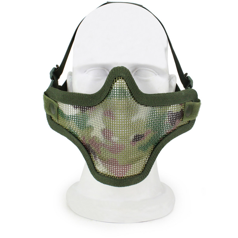 Kaheribaline Scouts Mask Metallvõrgust pealuu pool nägu taktikaline paintball armee jahitarvikud Wagame alumise näo Airsoft maskid