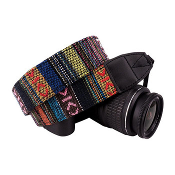 Нов колоритен ретро хипи стил Камера презрамка за презрамка през врата Устойчив памук за Canon Nikon Sony SLR DSLR