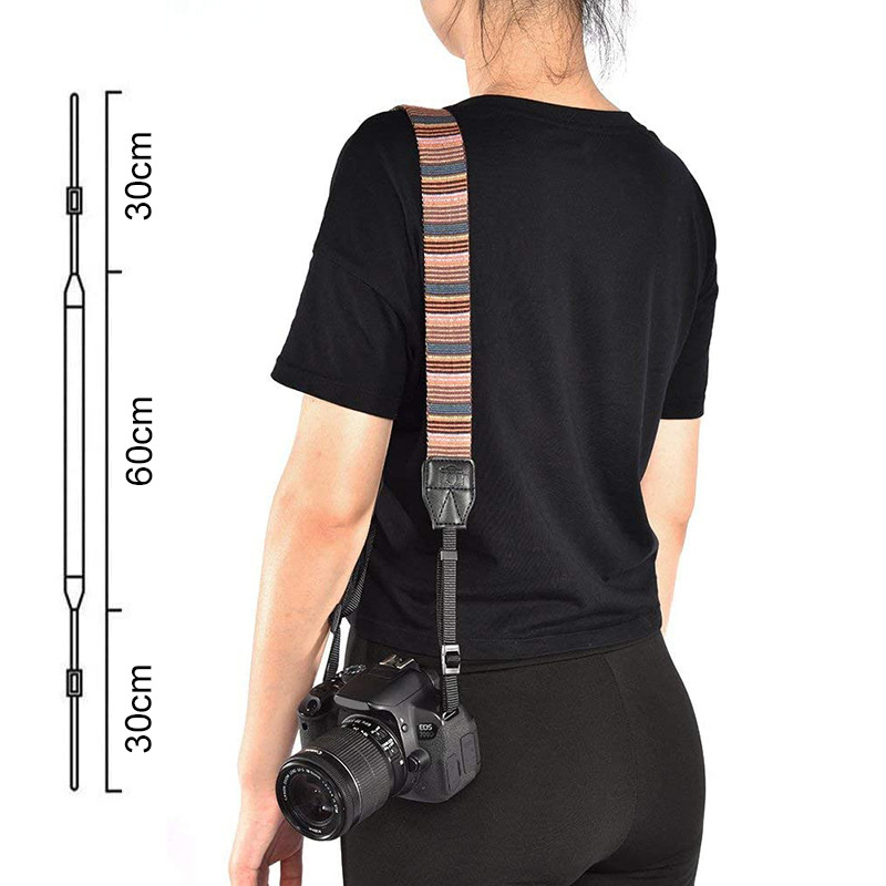Novi šareni vintage hipijevski stil kamere, remen za nošenje oko vrata i ramena, izdržljivi pamuk za Canon Nikon Sony SLR DSLR