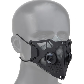 Тактическа киберпънк маска за лице, сменяема полумаска, филтър, регулируема каишка, Хелоуин, косплей, пеперудна маска, страйкбол, пейнтбол