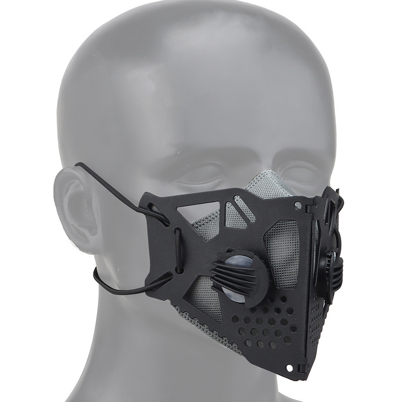 Tactical Cyberpunk näomask Vahetatav poolmaski filter, reguleeritav rihm Halloween Cosplay liblikas mask Airsoft paintball