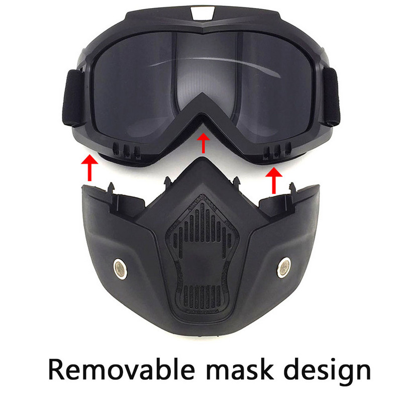 Taktikalised kaitseprillid Eemaldatav kogu näo kaitsemask õues jalgrattasõiduks tuulega murdmaasuusatamiseks Airsoft paintballi kaitseprillid