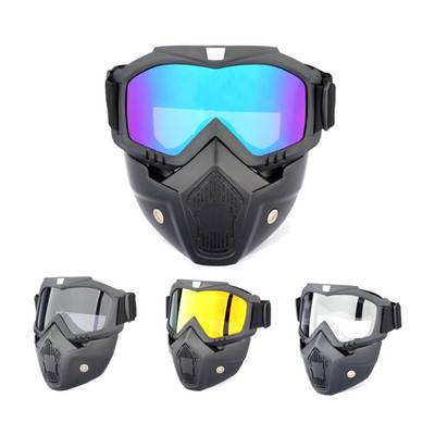 Ochelari de protecție pentru motocicletă Mască detașabilă Cască cu față deschisă Ochelari de motocicletă antivânt detașabil