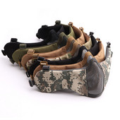 Taktikaline suumask Terasvõrgust hingav kõrvakaitse Näomask jahitarvikud Airsoft Shooting Paintball Softair mask