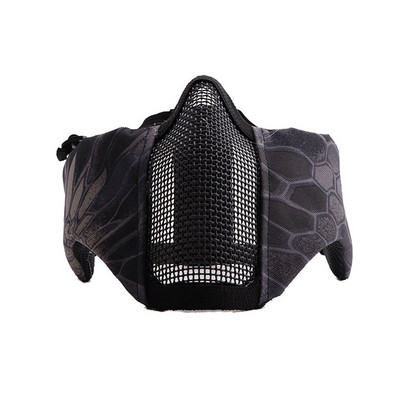 Taktikaline suumask Terasvõrgust hingav kõrvakaitse Näomask jahitarvikud Airsoft Shooting Paintball Softair mask