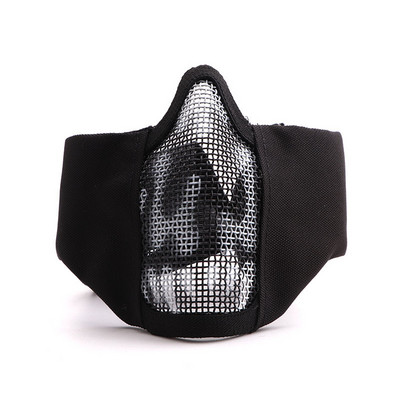 Taktikaline suumask Terasvõrgust hingav kõrvakaitse Näomask jahitarvikud Airsoft Shooting Paintball Softair mask