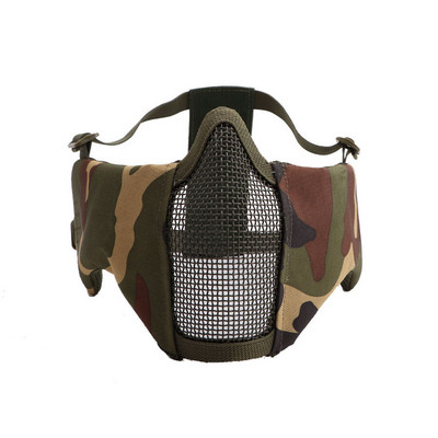 Taktikaline suumask Terasvõrgust hingav kõrvakaitse Näomask jahitarvikud Airsoft Shooting Paintball Softair mask