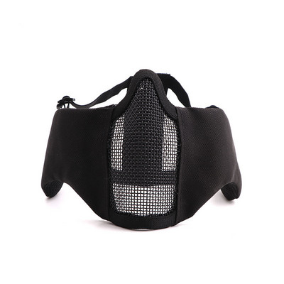 Taktikaline suumask Terasvõrgust hingav kõrvakaitse Näomask jahitarvikud Airsoft Shooting Paintball Softair mask