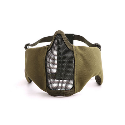 Taktikaline suumask Terasvõrgust hingav kõrvakaitse Näomask jahitarvikud Airsoft Shooting Paintball Softair mask