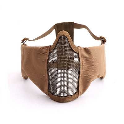 Taktikaline suumask Terasvõrgust hingav kõrvakaitse Näomask jahitarvikud Airsoft Shooting Paintball Softair mask