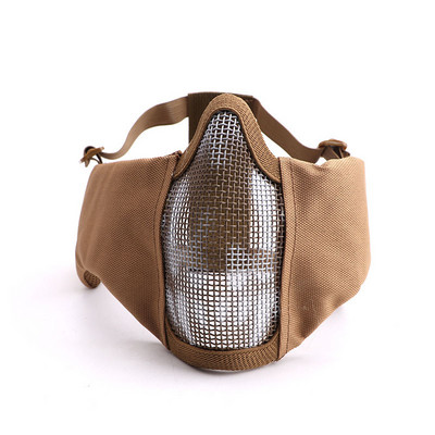 Taktikaline suumask Terasvõrgust hingav kõrvakaitse Näomask jahitarvikud Airsoft Shooting Paintball Softair mask