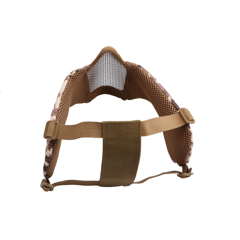 Taktikaline suumask Terasvõrgust hingav kõrvakaitse Näomask jahitarvikud Airsoft Shooting Paintball Softair mask