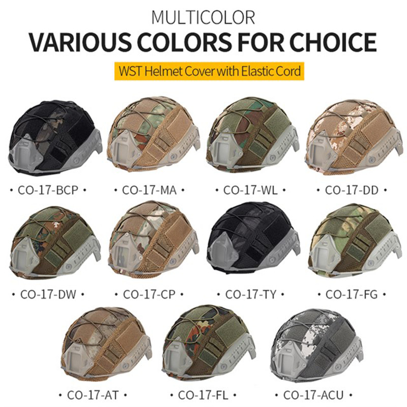 Taktikai terepszínű sisakhuzat rugalmas zsinórral vadászathoz Katonai FAST sisakok Airsoft kiegészítők 11 szín