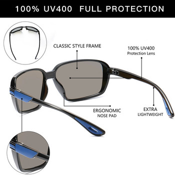 2023 Нови квадратни спортове на открито Колоездене Мъжки поляризирани слънчеви очила Driver Driving Fishing Слънчеви очила за мъже Gafas De Sol Vintage