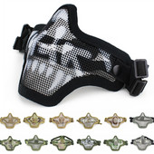 Taktinė dažasvydžio plieno kaukė Airsoft plieno vielos tinklelio skeletas V1 pusės veido apsauginė kaukė, skirta lauko dviračių medžioklei